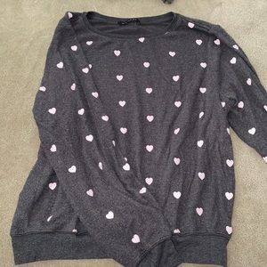 WILDFOX pink and grey heart sweatshirt